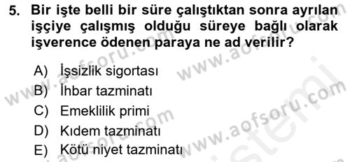 Belge Yönetimi ve Ofis Uygulamaları Dersi 2018 - 2019 Yılı (Vize) Ara Sınav Soruları 5. Soru