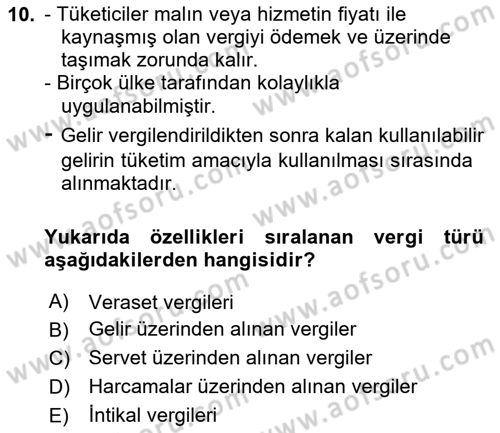 Belge Yönetimi ve Ofis Uygulamaları Dersi 2023 - 2024 Yılı (Vize) Ara Sınav Soruları 10. Soru