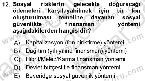 Belge Yönetimi ve Ofis Uygulamaları Dersi 2023 - 2024 Yılı (Vize) Ara Sınav Soruları 12. Soru