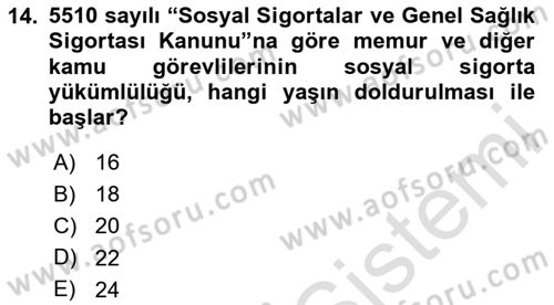 Belge Yönetimi ve Ofis Uygulamaları Dersi 2023 - 2024 Yılı (Vize) Ara Sınav Soruları 14. Soru