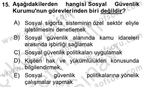 Belge Yönetimi ve Ofis Uygulamaları Dersi 2023 - 2024 Yılı (Vize) Ara Sınav Soruları 15. Soru