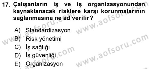 Belge Yönetimi ve Ofis Uygulamaları Dersi 2023 - 2024 Yılı (Vize) Ara Sınav Soruları 17. Soru