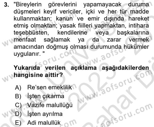 Belge Yönetimi ve Ofis Uygulamaları Dersi 2023 - 2024 Yılı (Vize) Ara Sınav Soruları 3. Soru