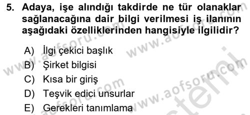 Belge Yönetimi ve Ofis Uygulamaları Dersi 2023 - 2024 Yılı (Vize) Ara Sınav Soruları 5. Soru