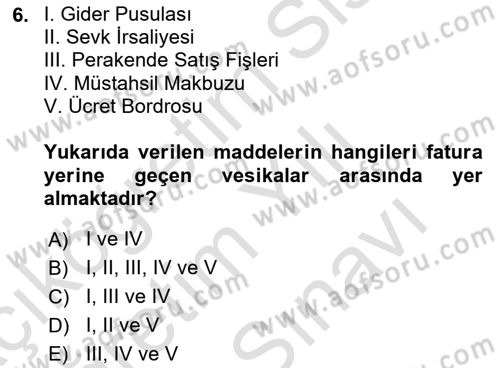 Belge Yönetimi ve Ofis Uygulamaları Dersi 2023 - 2024 Yılı (Vize) Ara Sınav Soruları 6. Soru