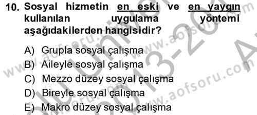 Görüşme Teknikleri Dersi 2013 - 2014 Yılı (Vize) Ara Sınavı 10. Soru