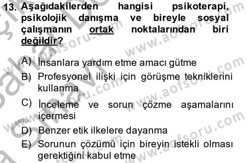 Görüşme Teknikleri Dersi 2013 - 2014 Yılı (Vize) Ara Sınavı 13. Soru