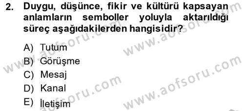 Görüşme Teknikleri Dersi 2013 - 2014 Yılı (Vize) Ara Sınavı 2. Soru