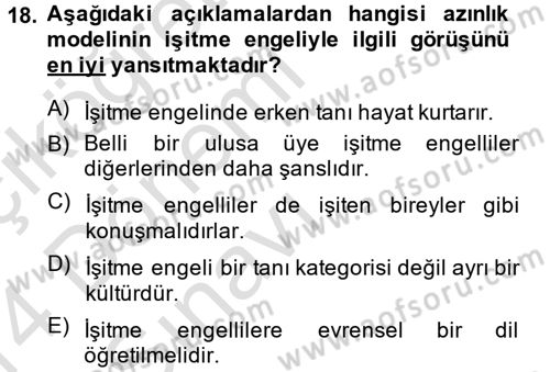 Görüşme Teknikleri Dersi 2013 - 2014 Yılı Tek Ders Sınav Soruları 18. Soru