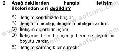 Görüşme Teknikleri Dersi 2013 - 2014 Yılı Tek Ders Sınav Soruları 2. Soru