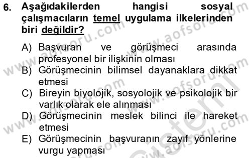 Görüşme Teknikleri Dersi 2013 - 2014 Yılı Tek Ders Sınav Soruları 6. Soru