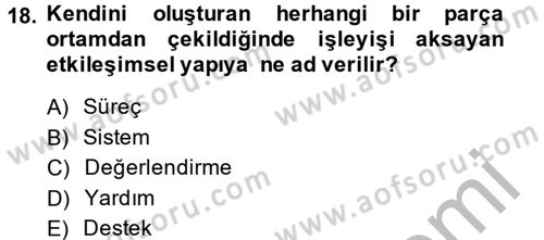 Görüşme Teknikleri Dersi 2014 - 2015 Yılı (Vize) Ara Sınavı 18. Soru