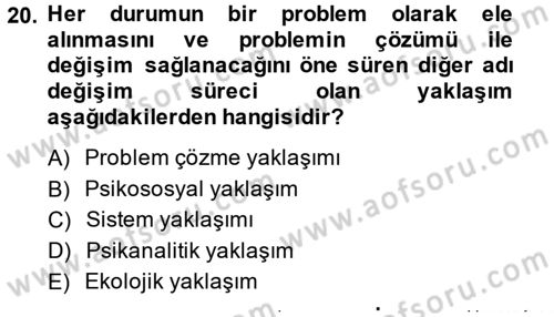 Görüşme Teknikleri Dersi 2014 - 2015 Yılı (Vize) Ara Sınavı 20. Soru