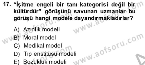 Görüşme Teknikleri Dersi 2014 - 2015 Yılı (Final) Dönem Sonu Sınav Soruları 17. Soru