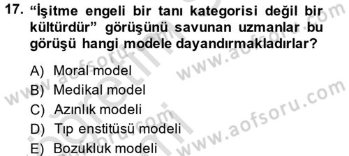 Görüşme Teknikleri Dersi 2014 - 2015 Yılı Tek Ders Sınavı 17. Soru