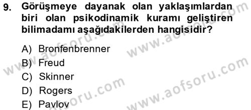 Görüşme Teknikleri Dersi 2014 - 2015 Yılı Tek Ders Sınavı 9. Soru