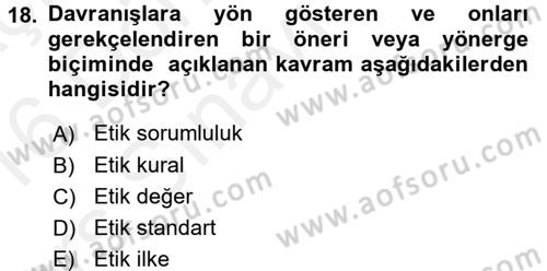 Görüşme Teknikleri Dersi 2015 - 2016 Yılı Tek Ders Sınav Soruları 18. Soru