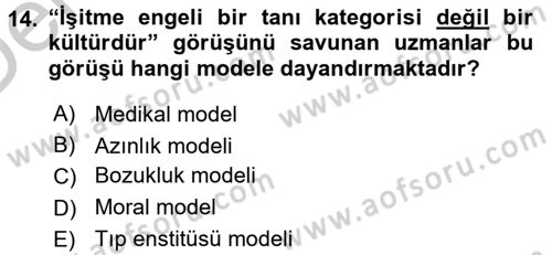 Görüşme Teknikleri Dersi 2016 - 2017 Yılı 3 Ders Sınavı 14. Soru