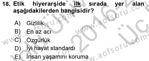 Görüşme Teknikleri Dersi 2016 - 2017 Yılı 3 Ders Sınavı 18. Soru