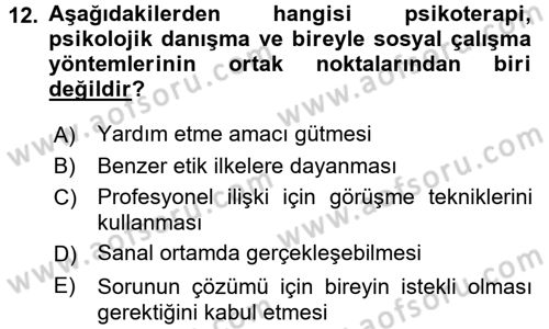 Görüşme Teknikleri Dersi 2016 - 2017 Yılı (Vize) Ara Sınavı 12. Soru