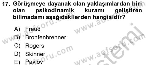 Görüşme Teknikleri Dersi 2016 - 2017 Yılı (Vize) Ara Sınav Soruları 17. Soru