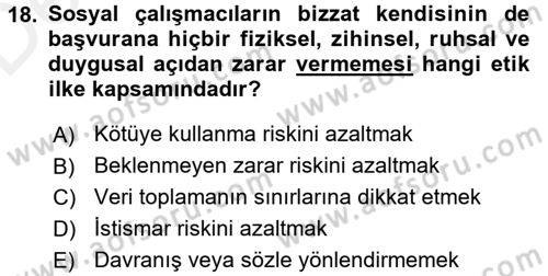 Görüşme Teknikleri Dersi 2017 - 2018 Yılı 3 Ders Sınavı 18. Soru