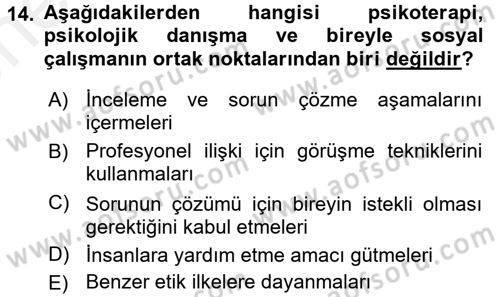 Görüşme Teknikleri Dersi 2017 - 2018 Yılı (Vize) Ara Sınavı 14. Soru