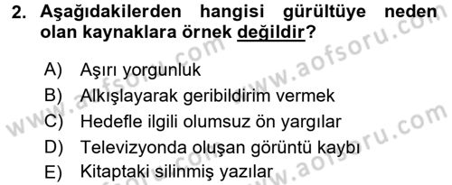 Görüşme Teknikleri Dersi 2017 - 2018 Yılı (Vize) Ara Sınavı 2. Soru