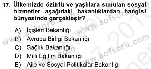 Görüşme Teknikleri Dersi 2017 - 2018 Yılı (Final) Dönem Sonu Sınavı 17. Soru