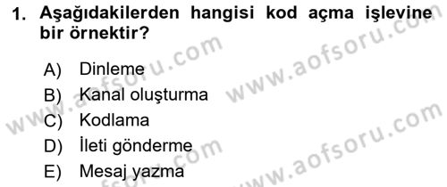 Görüşme Teknikleri Dersi 2018 - 2019 Yılı 3 Ders Sınavı 1. Soru