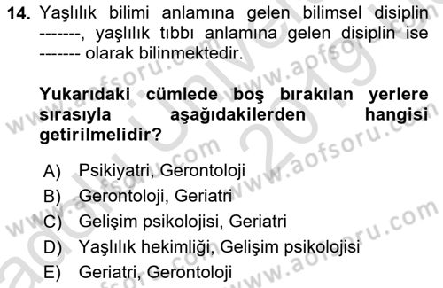 Görüşme Teknikleri Dersi 2018 - 2019 Yılı 3 Ders Sınavı 14. Soru