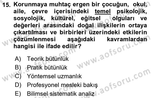 Görüşme Teknikleri Dersi 2018 - 2019 Yılı 3 Ders Sınavı 15. Soru