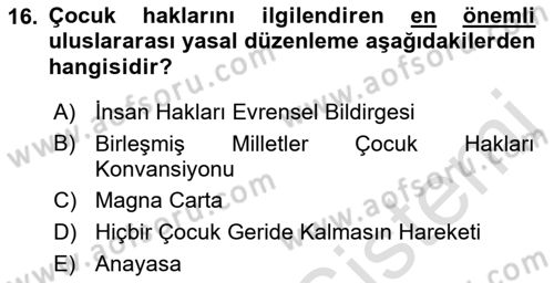 Görüşme Teknikleri Dersi 2018 - 2019 Yılı 3 Ders Sınavı 16. Soru