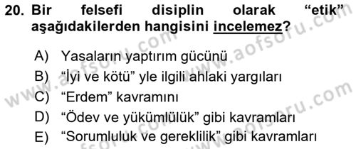 Görüşme Teknikleri Dersi 2018 - 2019 Yılı 3 Ders Sınavı 20. Soru