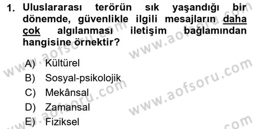 Görüşme Teknikleri Dersi 2018 - 2019 Yılı (Vize) Ara Sınavı 1. Soru