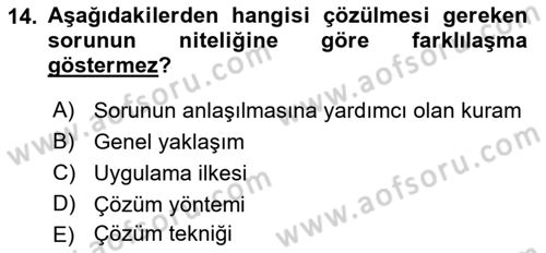 Görüşme Teknikleri Dersi 2018 - 2019 Yılı (Vize) Ara Sınavı 14. Soru