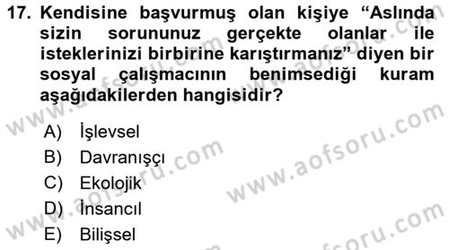 Görüşme Teknikleri Dersi 2018 - 2019 Yılı (Vize) Ara Sınavı 17. Soru