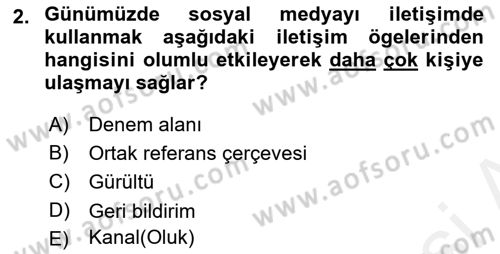 Görüşme Teknikleri Dersi 2018 - 2019 Yılı (Vize) Ara Sınavı 2. Soru