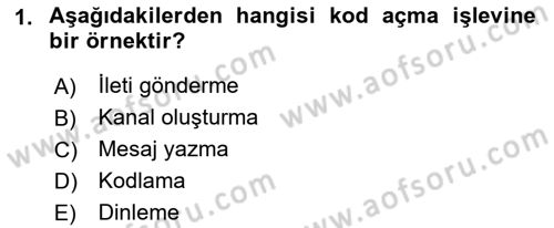 Görüşme Teknikleri Dersi 2018 - 2019 Yılı (Final) Dönem Sonu Sınavı 1. Soru