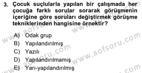 Görüşme Teknikleri Dersi 2018 - 2019 Yılı (Final) Dönem Sonu Sınavı 3. Soru