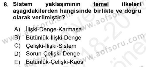 Görüşme Teknikleri Dersi 2018 - 2019 Yılı (Final) Dönem Sonu Sınavı 8. Soru