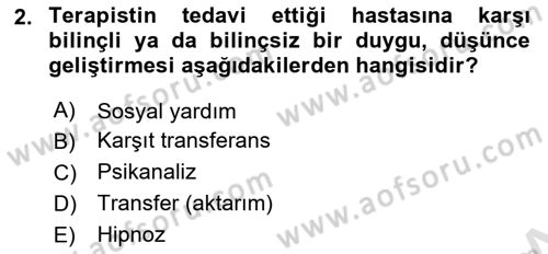 Görüşme Teknikleri Dersi 2020 - 2021 Yılı Yaz Okulu Sınavı 2. Soru