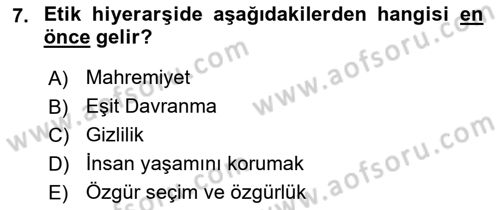 Görüşme Teknikleri Dersi 2020 - 2021 Yılı Yaz Okulu Sınavı 7. Soru