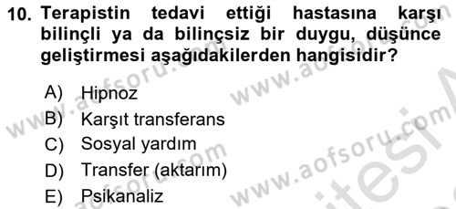 Görüşme Teknikleri Dersi 2021 - 2022 Yılı (Vize) Ara Sınav Soruları 10. Soru