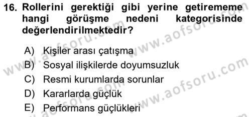 Görüşme Teknikleri Dersi 2021 - 2022 Yılı (Vize) Ara Sınav Soruları 16. Soru