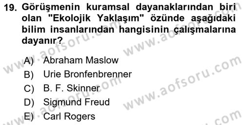 Görüşme Teknikleri Dersi 2021 - 2022 Yılı (Vize) Ara Sınav Soruları 19. Soru