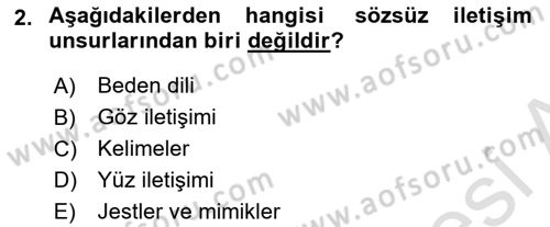 Görüşme Teknikleri Dersi 2021 - 2022 Yılı (Vize) Ara Sınav Soruları 2. Soru