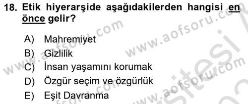 Görüşme Teknikleri Dersi 2021 - 2022 Yılı (Final) Dönem Sonu Sınav Soruları 18. Soru