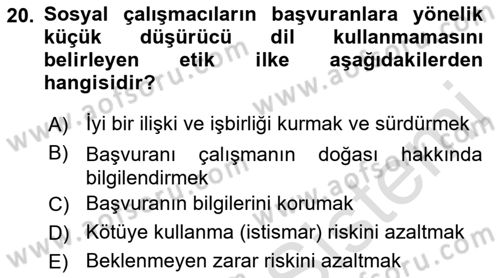 Görüşme Teknikleri Dersi 2021 - 2022 Yılı (Final) Dönem Sonu Sınav Soruları 20. Soru