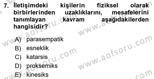Görüşme Teknikleri Dersi 2021 - 2022 Yılı (Final) Dönem Sonu Sınav Soruları 7. Soru